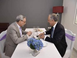 Presidente da República, Jorge Carlos Fonseca encontra-se com o Presidente português, Marcelo Rebelo de…