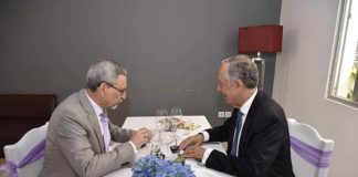 Presidente da República, Jorge Carlos Fonseca encontra-se com o Presidente português, Marcelo Rebelo de…