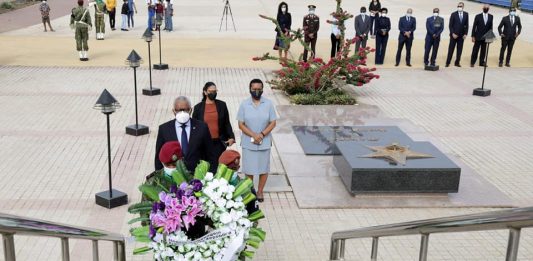 Deposição de coroa de flores no Memorial Amílcar Cabral pelo Presidente da República, em…